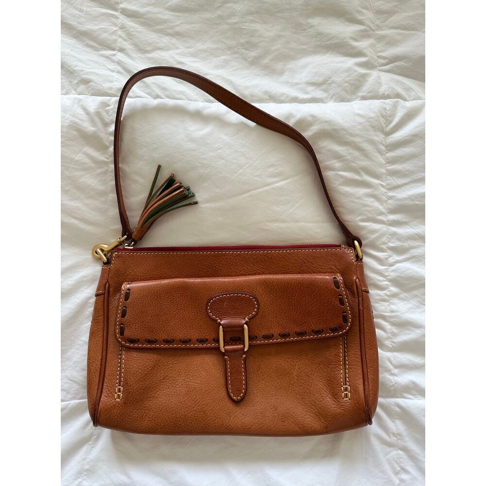 Dooney & Bourke Women's Brown Florentine Leather Pocket Cluch Bog